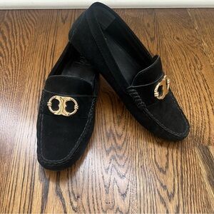 Tory Burch Gemini Link Suede Loafer Black size 6.5